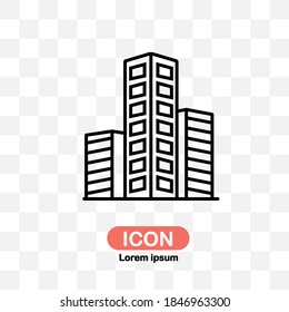Buildings icon vector isolated on transparent background.
