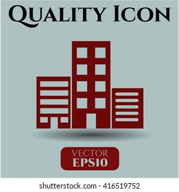 símbolo del icono vector de los edificios pechos planos jpg concepto web de la aplicación