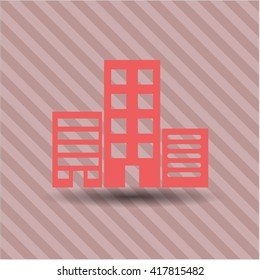 Icono de edificios símbolo vector de vector pinos planos jpg concepto web de aplicación