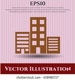 buildings icon vector symbol flat eps jpg app web concept