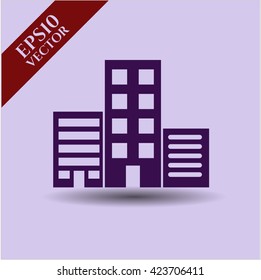 buildings icon vector symbol flat eps jpg app web concept