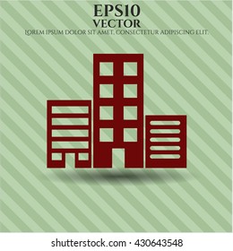 buildings icon vector symbol flat eps jpg app web concept