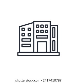 Buildings icon. vector.Editable stroke.linear style sign for use web design,logo.Symbol illustration.