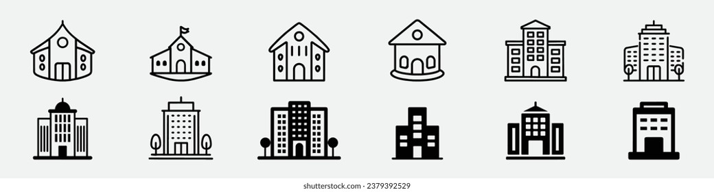 Buildings icons, Our Services Building, Office building icon, Building vector icons set on white background, company logo, tower icon, real estate icon, real estate logo