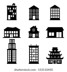 buildings icons over white background vector illustration