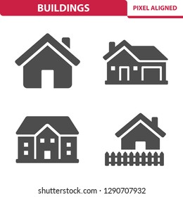 Buildings Icons. Professional, pixel perfect icons, EPS 10 format.