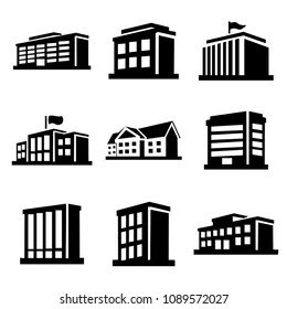 Buildings icons set