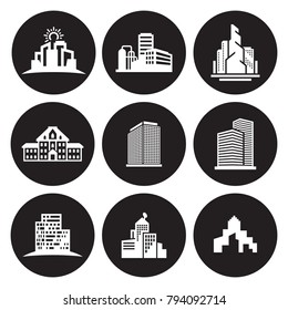 Buildings icons set