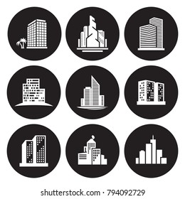 Buildings icons set