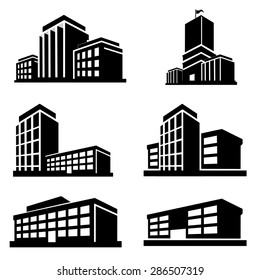 Buildings icons vector