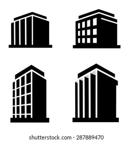 Buildings icons vector