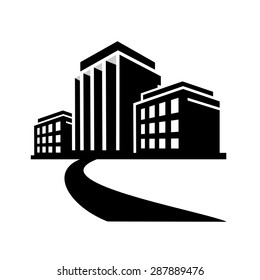Buildings icons vector