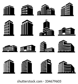 Vector de iconos de edificios