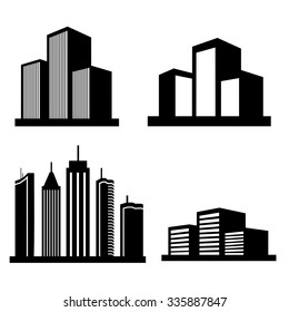 Buildings icons vector