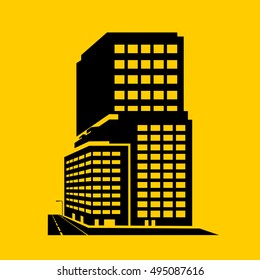 Buildings icons vector