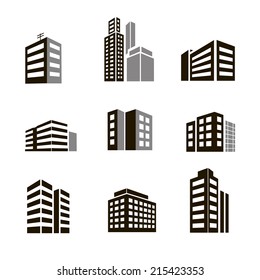 Buildings icons vector illustrctration on white background