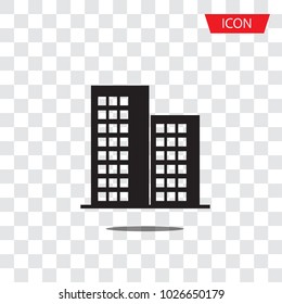 Buildings icons vector isolated on transparent background