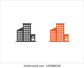 Buildings icons vector isolated on white background