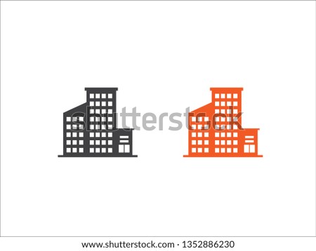 Buildings icons vector isolated on white background