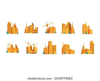 Buildings Illustration Design Element Set 