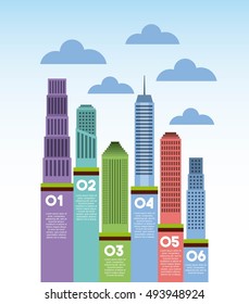 buildings infographic city presentation vector illustration design