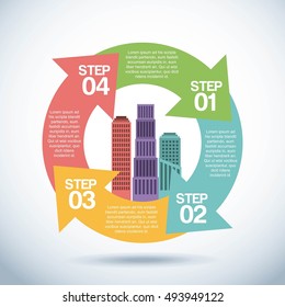 buildings infographic city presentation vector illustration design