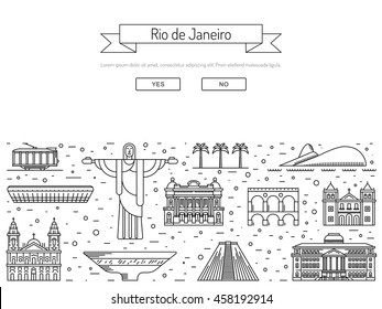 Buildings and landmarks of the Brazilian city of Rio de Janeiro.