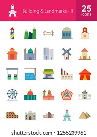Buildings & Landmarks Flat Icons