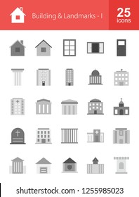 Buildings & Landmarks Flat Icons