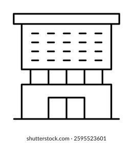 Buildings Line Editable Stroke Icon. Real Estate, House, Home, Apartment, Condominium, Hotel, Mall, City, Cityscape, Town, Downtown, Museum, Architecture Buildings Icons Vector Illustration