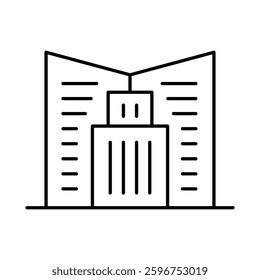Buildings Line Editable Stroke Icon. Real Estate, House, Home, Apartment, Condominium, Hotel, Mall, City, Cityscape, Town, Downtown, Museum, Architecture Buildings Icons Vector Illustration