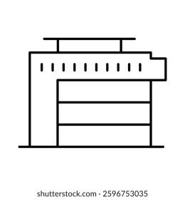 Buildings Line Editable Stroke Icon. Real Estate, House, Home, Apartment, Condominium, Hotel, Mall, City, Cityscape, Town, Downtown, Museum, Architecture Buildings Icons Vector Illustration