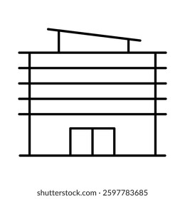 Buildings Line Editable Stroke Icon. Real Estate, House, Home, Apartment, Condominium, Hotel, Mall, City, Cityscape, Town, Downtown, Museum, Architecture Buildings Icons Vector Illustration