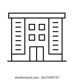 Buildings Line Editable Stroke Icon. Real Estate, City, Cityscape, House, Home, Apartment, Condominium, Hotel, Mall, Town, Architecture Buildings Icons Vector Illustration