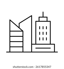 Icono de trazo editable de línea de edificios. Bienes raíces, ciudad, paisaje urbano, casa, hogar, departamento, condominio, hotel, centro comercial, ciudad, edificios arquitectónicos Iconos Ilustración vectorial