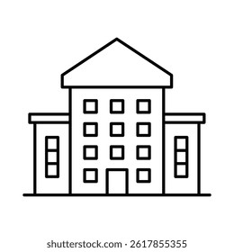 Buildings Line Editable Stroke Icon. Real Estate, City, Cityscape, House, Home, Apartment, Condominium, Hotel, Mall, Town, Architecture Buildings Icons Vector Illustration