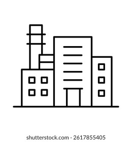 Buildings Line Editable Stroke Icon. Real Estate, City, Cityscape, House, Home, Apartment, Condominium, Hotel, Mall, Town, Architecture Buildings Icons Vector Illustration