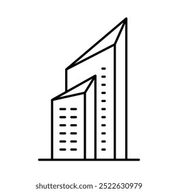 Línea de edificios Iconos de trazo editables. Bienes Raíces, Casa, Casa, Apartamento, Paisaje urbano Edificios Iconos Ilustración vectorial