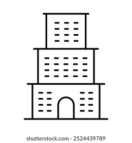 Linha de prédios ícones de traçado editáveis. Imóveis, Casa, Casa, Apartamento, Paisagem urbana Edifícios Ícones Vetor Ilustração