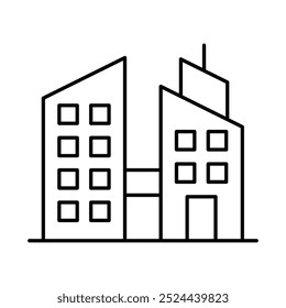 Buildings Line Editable Stroke Icons. Real Estate, House, Home, Apartment, Cityscape Architecture Buildings Icons Vector Illustration