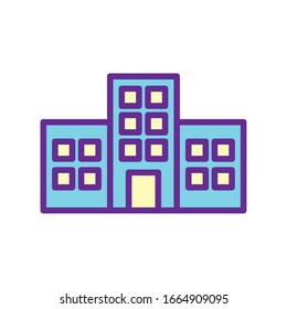 Buildings line and fill style icon design, City architecture urban modern downtown contemporary metropolis exterior and construction theme Vector illustration