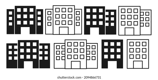 Conjunto de iconos de la línea de construcción. El concepto de arquitectura. Se puede usar para temas como oficina, ciudad, bienes raíces.  Ilustración vectorial. Eps 10.