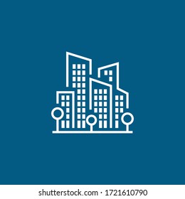 Buildings line icon. Vector illustration