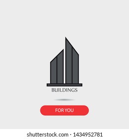 Buildings  linear icon. Building vector icon . The symbol of buildings . Businnes center icon .