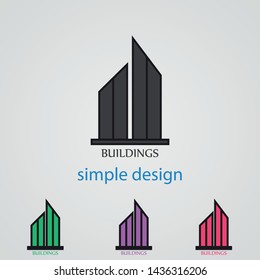 Buildings  linear icon. Building vector icon . The symbol of buildings . Businnes center icon .