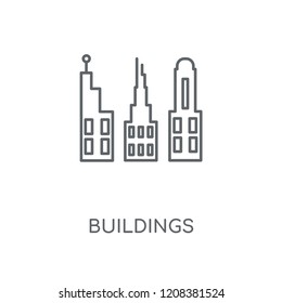 Buildings linear icon. Buildings concept stroke symbol design. Thin graphic elements vector illustration, outline pattern on a white background, eps 10.