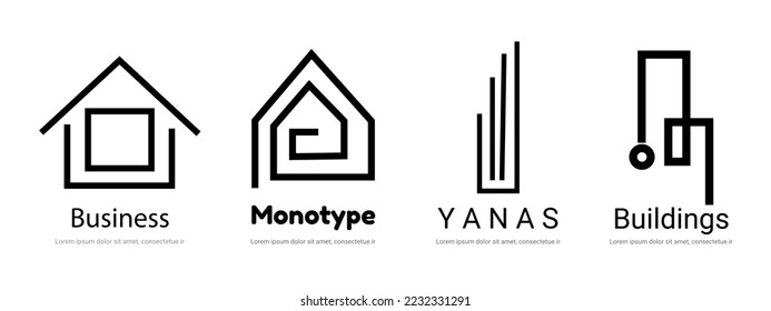 buildings logo brand for company architecture brand logo set