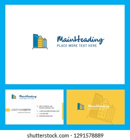 Buildings  Logo design with Tagline & Front and Back Busienss Card Template. Vector Creative Design