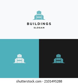Buildings logo icon flat design template