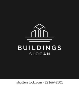 Icono del logotipo de edificios plantilla de diseño plano